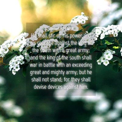 Picture 04 - Daniel 11:25 WEB - He shall stir up his power and his courage - Bible Verse Picture