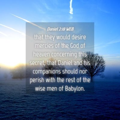 Picture 04 - Daniel 2:18 WEB - that they would desire mercies of the God of - Bible Verse Picture