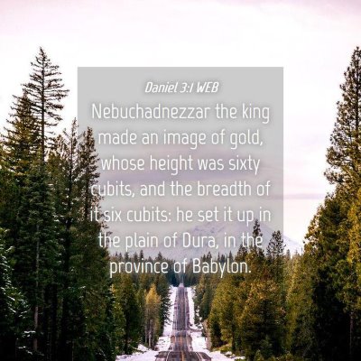 Picture 04 - Daniel 3:1 WEB - Nebuchadnezzar the king made an image of gold, - Bible Verse Picture