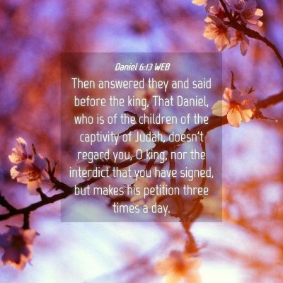 Picture 04 - Daniel 6:13 WEB - Then answered they and said before the king, That - Bible Verse Picture