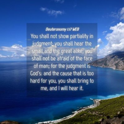 Picture 04 - Deuteronomy 1:17 WEB - You shall not show partiality in judgment; you - Bible Verse Picture