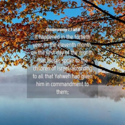 Picture 04 - Deuteronomy 1:3 WEB - It happened in the fortieth year, in the eleventh - Bible Verse Picture