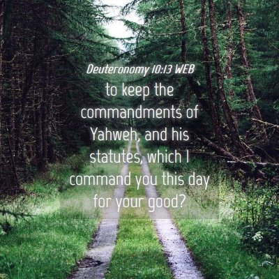 Picture 04 - Deuteronomy 10:13 WEB - to keep the commandments of Yahweh, and his - Bible Verse Picture