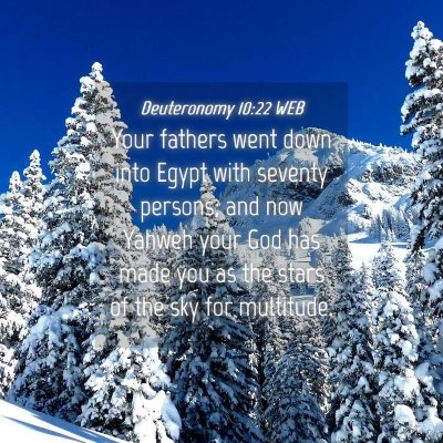 Picture 04 - Deuteronomy 10:22 WEB - Your fathers went down into Egypt with seventy - Bible Verse Picture