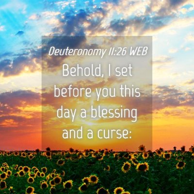 Picture 04 - Deuteronomy 11:26 WEB - Behold, I set before you this day a blessing and - Bible Verse Picture