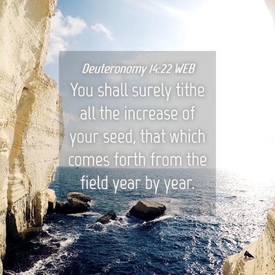 Picture 04 - Deuteronomy 14:22 WEB - You shall surely tithe all the increase of your - Bible Verse Picture