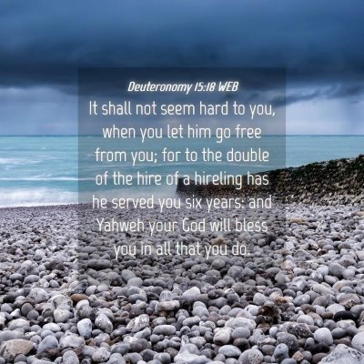 Picture 04 - Deuteronomy 15:18 WEB - It shall not seem hard to you, when you let him - Bible Verse Picture