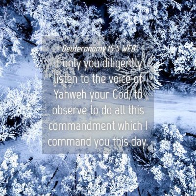 Picture 04 - Deuteronomy 15:5 WEB - if only you diligently listen to the voice of - Bible Verse Picture
