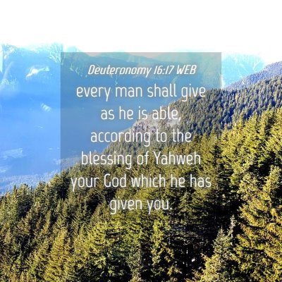 Picture 04 - Deuteronomy 16:17 WEB - every man shall give as he is able, according to - Bible Verse Picture