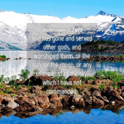 Picture 04 - Deuteronomy 17:3 WEB - and has gone and served other gods, and worshiped - Bible Verse Picture