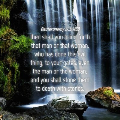 Picture 04 - Deuteronomy 17:5 WEB - then shall you bring forth that man or that - Bible Verse Picture