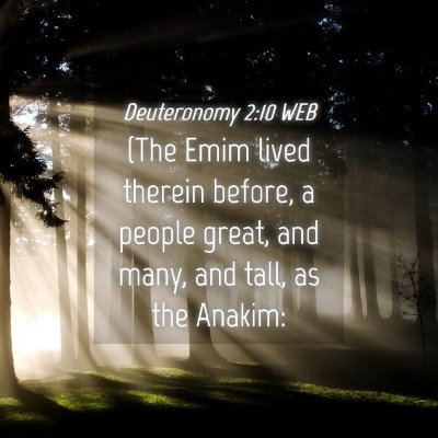 Picture 04 - Deuteronomy 2:10 WEB - (The Emim lived therein before, a people great, - Bible Verse Picture