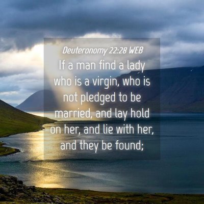 Picture 04 - Deuteronomy 22:28 WEB - If a man find a lady who is a virgin, who is not - Bible Verse Picture