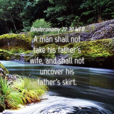 Picture 04 - Deuteronomy 22:30 WEB - A man shall not take his father's wife, and shall - Bible Verse Picture