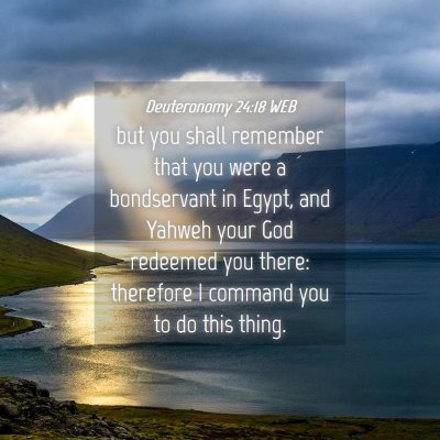 Picture 04 - Deuteronomy 24:18 WEB - but you shall remember that you were a - Bible Verse Picture