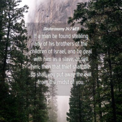 Picture 04 - Deuteronomy 24:7 WEB - If a man be found stealing any of his brothers of - Bible Verse Picture