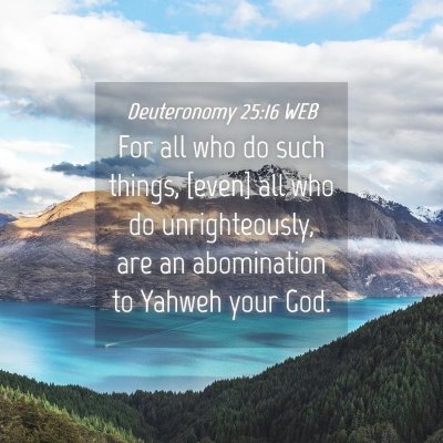 Picture 04 - Deuteronomy 25:16 WEB - For all who do such things, [even] all who do - Bible Verse Picture