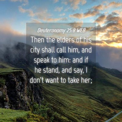 Picture 04 - Deuteronomy 25:8 WEB - Then the elders of his city shall call him, and - Bible Verse Picture