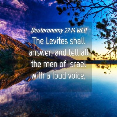 Picture 04 - Deuteronomy 27:14 WEB - The Levites shall answer, and tell all the men of - Bible Verse Picture
