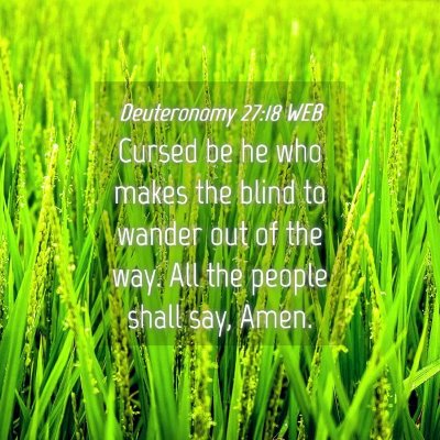 Picture 04 - Deuteronomy 27:18 WEB - Cursed be he who makes the blind to wander out of - Bible Verse Picture
