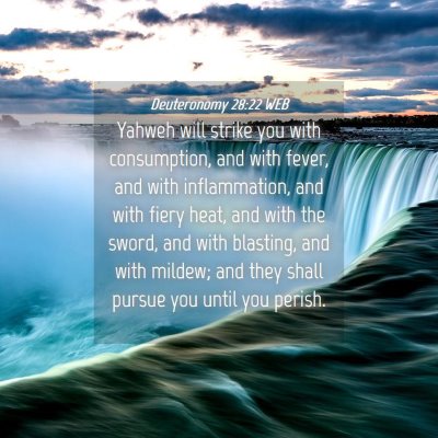 Picture 04 - Deuteronomy 28:22 WEB - Yahweh will strike you with consumption, and with - Bible Verse Picture