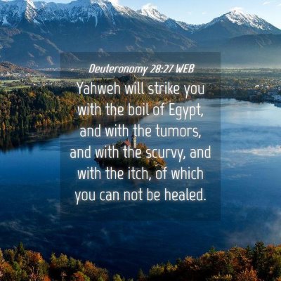 Picture 04 - Deuteronomy 28:27 WEB - Yahweh will strike you with the boil of Egypt, - Bible Verse Picture