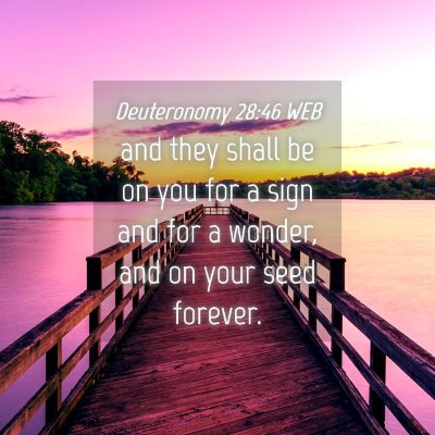 Picture 04 - Deuteronomy 28:46 WEB - and they shall be on you for a sign and for a - Bible Verse Picture