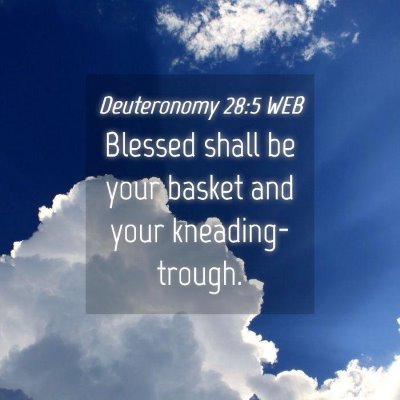 Picture 04 - Deuteronomy 28:5 WEB - Blessed shall be your basket and your - Bible Verse Picture