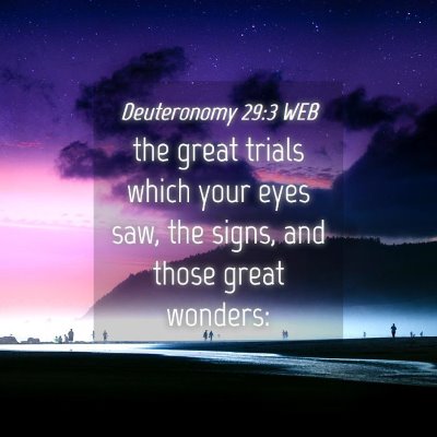 Picture 04 - Deuteronomy 29:3 WEB - the great trials which your eyes saw, the signs, - Bible Verse Picture