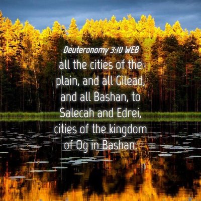 Picture 04 - Deuteronomy 3:10 WEB - all the cities of the plain, and all Gilead, and - Bible Verse Picture