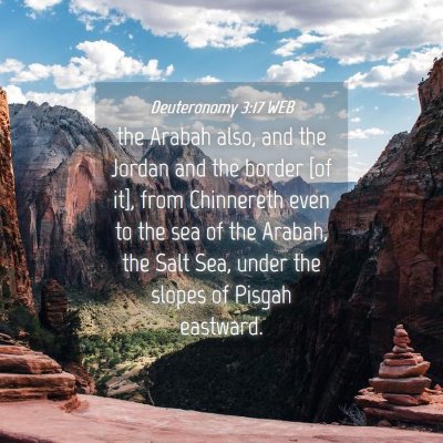 Picture 04 - Deuteronomy 3:17 WEB - the Arabah also, and the Jordan and the border - Bible Verse Picture