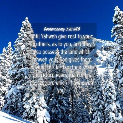 Picture 04 - Deuteronomy 3:20 WEB - until Yahweh give rest to your brothers, as to - Bible Verse Picture