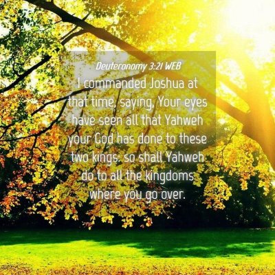 Picture 04 - Deuteronomy 3:21 WEB - I commanded Joshua at that time, saying, Your - Bible Verse Picture
