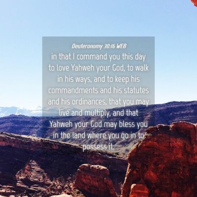 Picture 04 - Deuteronomy 30:16 WEB - in that I command you this day to love Yahweh - Bible Verse Picture