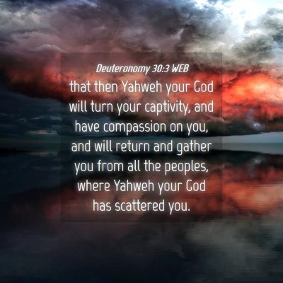 Picture 04 - Deuteronomy 30:3 WEB - that then Yahweh your God will turn your - Bible Verse Picture