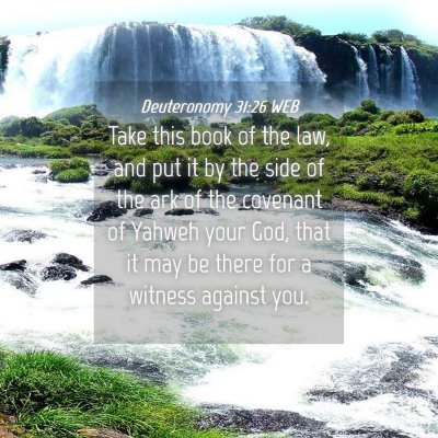 Picture 04 - Deuteronomy 31:26 WEB - Take this book of the law, and put it by the side - Bible Verse Picture