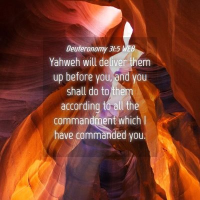 Picture 04 - Deuteronomy 31:5 WEB - Yahweh will deliver them up before you, and you - Bible Verse Picture