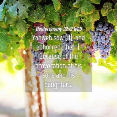 Picture 04 - Deuteronomy 32:19 WEB - Yahweh saw [it], and abhorred [them], Because of - Bible Verse Picture