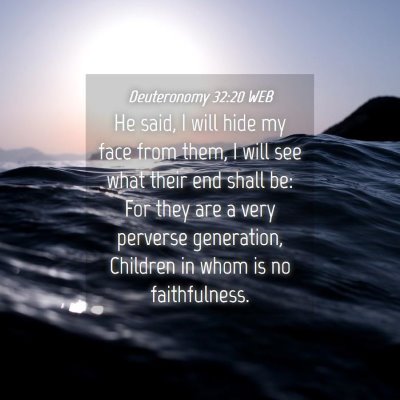 Picture 04 - Deuteronomy 32:20 WEB - He said, I will hide my face from them, I will - Bible Verse Picture