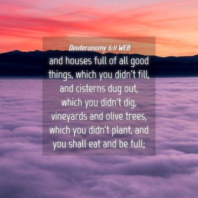 Picture 04 - Deuteronomy 6:11 WEB - and houses full of all good things, which you - Bible Verse Picture