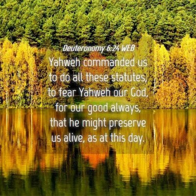 Picture 04 - Deuteronomy 6:24 WEB - Yahweh commanded us to do all these statutes, to - Bible Verse Picture