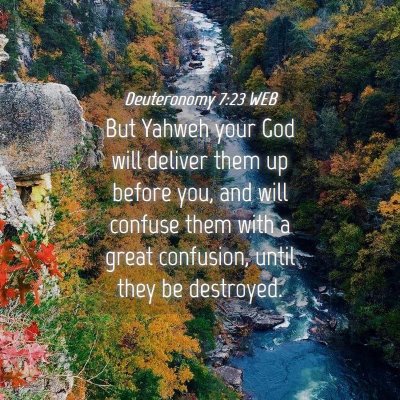 Picture 04 - Deuteronomy 7:23 WEB - But Yahweh your God will deliver them up before - Bible Verse Picture