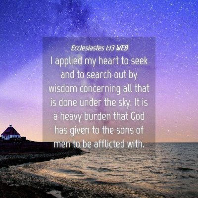 Picture 04 - Ecclesiastes 1:13 WEB - I applied my heart to seek and to search out by - Bible Verse Picture