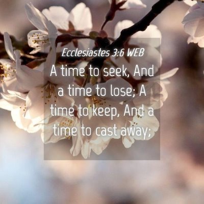 Picture 04 - Ecclesiastes 3:6 WEB - A time to seek, And a time to lose; A time to - Bible Verse Picture