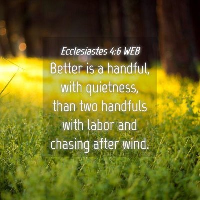 Picture 04 - Ecclesiastes 4:6 WEB - Better is a handful, with quietness, than two - Bible Verse Picture