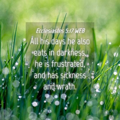 Picture 04 - Ecclesiastes 5:17 WEB - All his days he also eats in darkness, he is - Bible Verse Picture