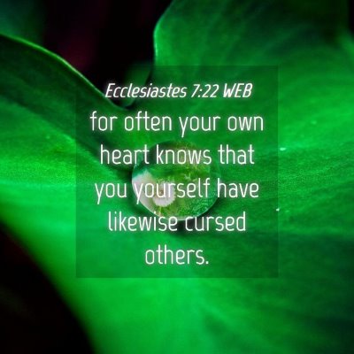 Picture 04 - Ecclesiastes 7:22 WEB - for often your own heart knows that you yourself - Bible Verse Picture