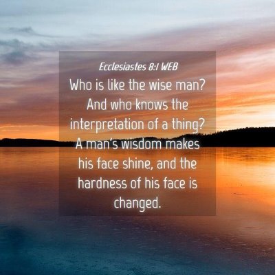 Picture 04 - Ecclesiastes 8:1 WEB - Who is like the wise man? And who knows the - Bible Verse Picture