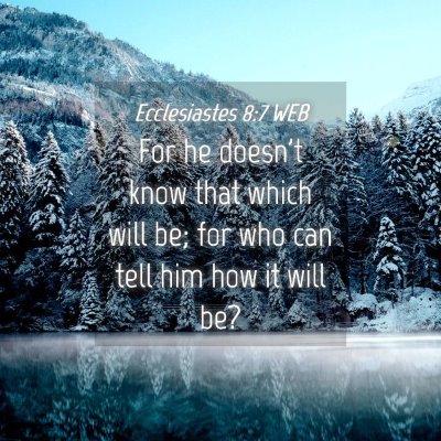 Picture 04 - Ecclesiastes 8:7 WEB - For he doesn't know that which will be; for who - Bible Verse Picture