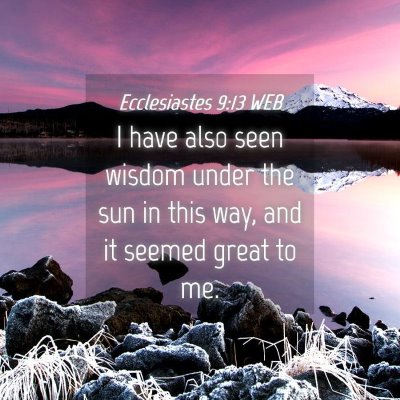 Picture 04 - Ecclesiastes 9:13 WEB - I have also seen wisdom under the sun in this - Bible Verse Picture
